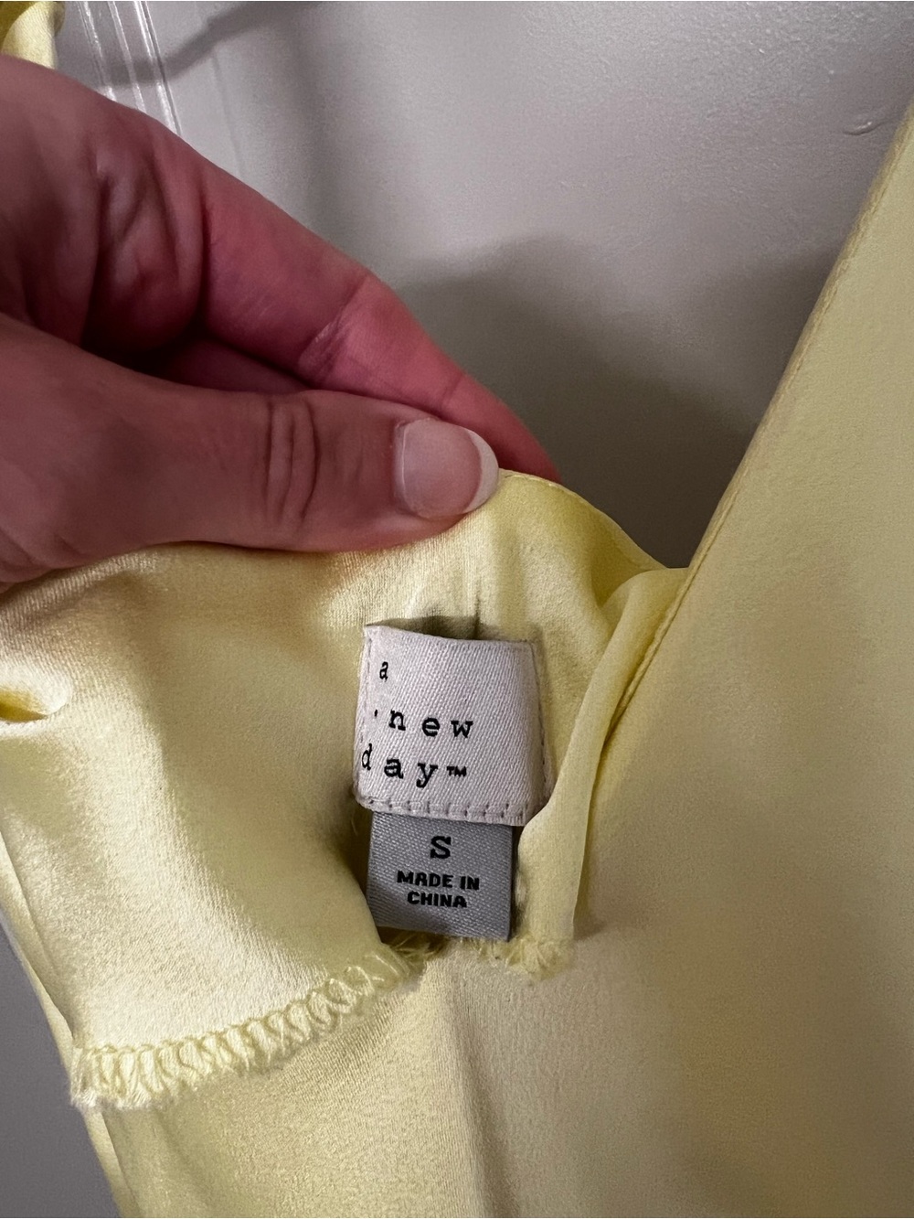 A New Day Lemon Yellow Satin Maxi Slip Dress - Picture 2 of 3